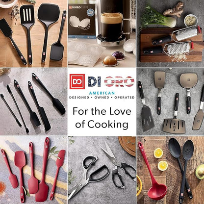 DI ORO® 3-Piece Silicone Spatula Set - 315°C Heat Resistant Non Stick Rubber Kitchen Spatulas for Cooking and Baking - Award-Winning Professional Grade Spatula Set - Best Silicone Utensil Set