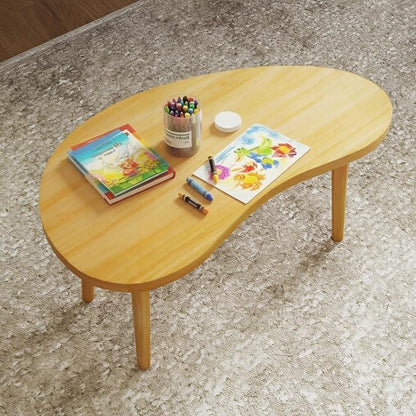 Mango Coffee Table Low Table with 4 Solid Wood Sturdy Legs,Floor Table Desk for Sitting on The Floor,19.7"D x 31.5"W x 16"H Inches,Living Room/Toy room Furniture,Rental house Furniture(Natural-Mango)
