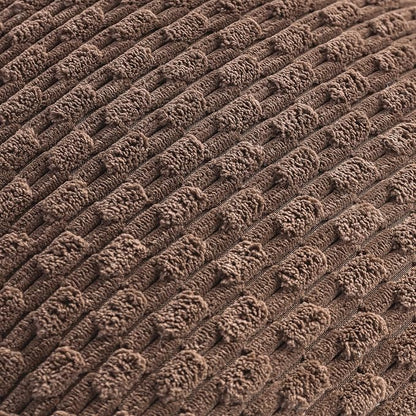 Set of 4 Light Brown Decorative Throw Pillow Covers 22x22 Inch Corduroy Pillow Covers for Bed Couch Sofa Living Room Soft Square Cushion Cases