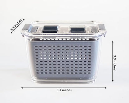 Kitchen Spaces Small Colander Stackable Food Storage Bin, Grey
