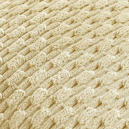 Set of 4 Pale Yellow Decorative Throw Pillow Covers 20x20 Inch Corduroy Pillow Covers for Bed Couch Sofa Living Room Soft Square Cushion Cases