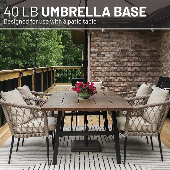 US Weight 40 Pound Umbrella Base - Weighted Umbrella Base For Use With Patio Table – Heavy Duty Base for Umbrella - Made in the USA - Multiple Colors Available