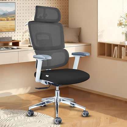 Ergonomic Office Chair with Lumbar Support,Headrest, and6D Armrests - Mesh Computer Chair with Coat Hook-500 lbsWeight Capacity - Extra-Wide Seat- High-Back Office Chair, Black