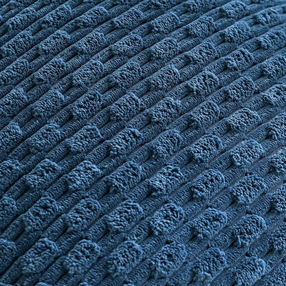 Set of 4 Blue Decorative Throw Pillow Covers 22x22 Inch Corduroy Pillow Covers for Bed Couch Sofa Living Room Soft Square Cushion Cases