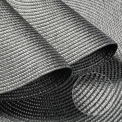 FunWheat Round Braided Placemats Set of 4 Table Mats for Dining Tables Woven Washable Non-Slip Place mats 15inch (Grey, 4pcs)