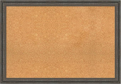Amanti Art Natural Cork Board for Wall, 27x39 Vision Board with Brown Wood Frame, Large Corkboard Office Decor for Home Organization, Rustic Farmhouse Corkboard Pinboard to display items for home