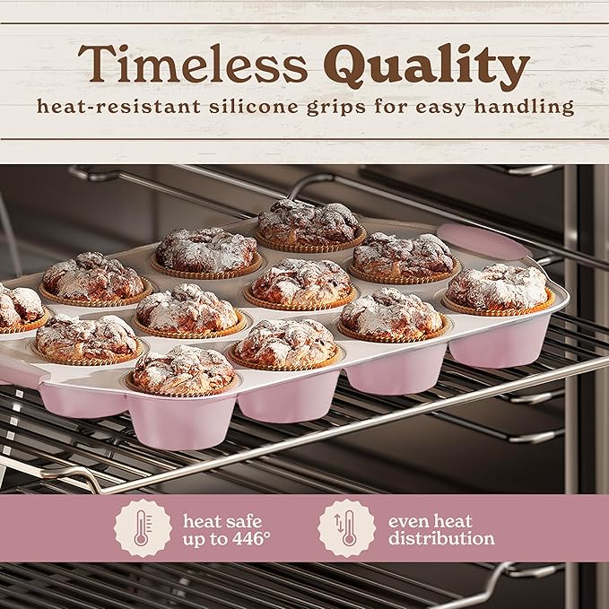 Country Kitchen Nonstick Stackable Bakeware Set - Durable, Easy Release Baking Set- 22 Pc. Includes Silicone Muffin Cups