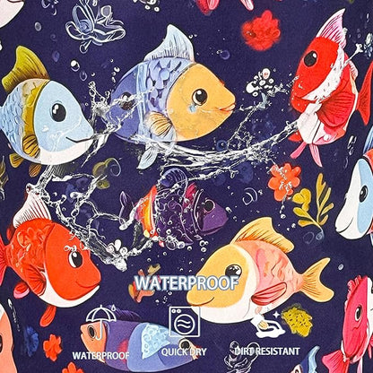 NUTAINLA Fish Laundry Basket Funny Cartoon Foldable Oxford Cloth Tote Bag Laundry Hamper Clothes Storage Bucket Toy Organizer For Bathroom/Laundry Storage/Bedroom 18.9x16.5 Inch