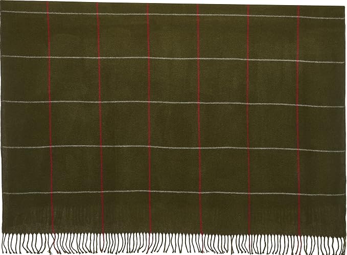 Arus Acrylic Highlands Collection Queen Size Tartan Plaid Design Throw Blanket Green-Olive, 60x80 inches