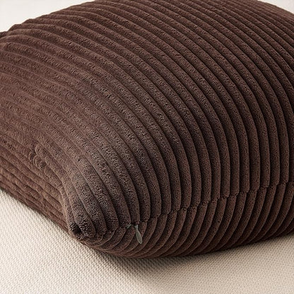 Topfinel Gold Brown Throw Pillow Covers Rustic Modern Soft Corduroy Striped Decorative Cushion Cover 16x16 Inch Gradient Farmhouse Pillow Case Set of 4 for Sofa Couch Living Room Bedroom