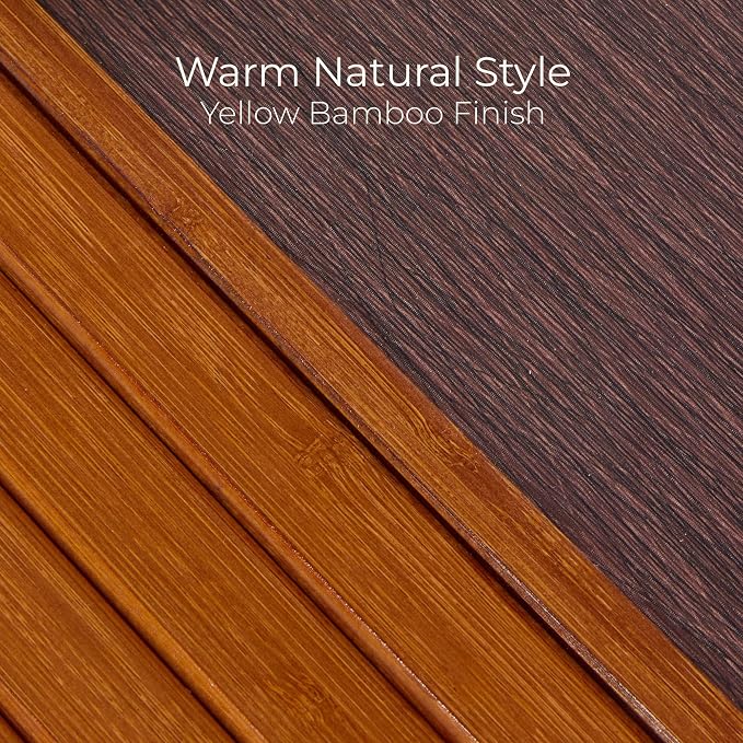 DETOR Couch Arm Tray with Anti-Slip Leather Pad, Sturdy Bamboo Slats, Fits Armrests 5.5" and Wider, Acacia Stained