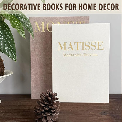 Decorative Books,Coffee Table Decor with Linen Coffee Table White Books Stack Bookshelf Home Decor, Fake Book Double as Libros Decorativos and Photo Storage