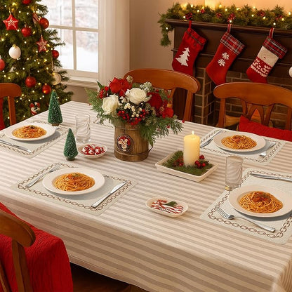 Placemats Set of 6, Heat Resistant & Waterproof Table Mats for Dining, Non Slip Scratch Proof Place Mats for Kitchen, Easy to Clean - Outdoor,Indoor Use（17x12 Inch）