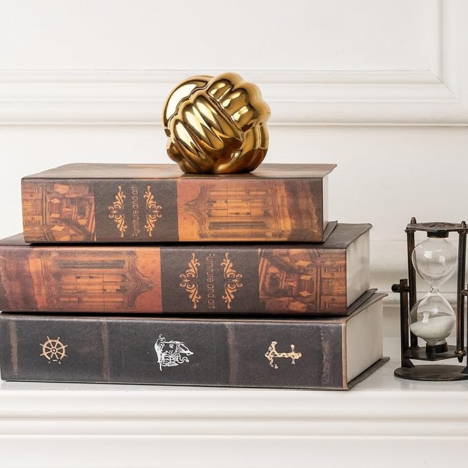 Small Gold Knot Decor, Chain Link Decor, Coffee Table Decor, Book Shelf Decor, Entry Table Decor, Aesthetic Minimalist Decorative Objects for Modern Home Living Room, Desk Decor for Office (Golden)