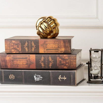 Small Gold Knot Decor, Chain Link Decor, Coffee Table Decor, Book Shelf Decor, Entry Table Decor, Aesthetic Minimalist Decorative Objects for Modern Home Living Room, Desk Decor for Office (Golden)