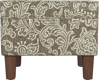 Spatial Order Home Decor | Dinah Collection Modern Storage Ottoman | Ottoman with Storage for Living Room & Bedroom(Brown Jacobean Print)