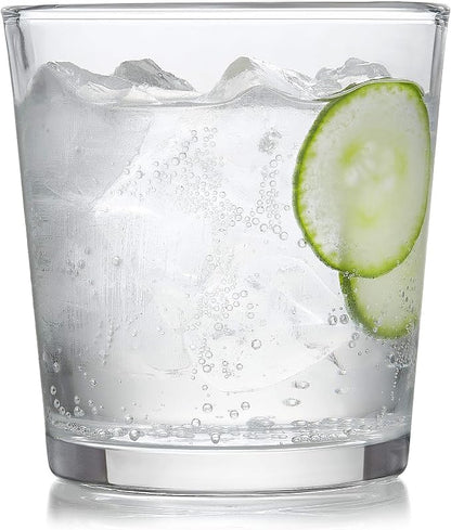 Libbey Preston Tumbler and Rocks Glass Cups Set, All Purpose Everyday Drinking Glasses Set of 16, Glassware Drinking Glasses for Birthdays, Dinners