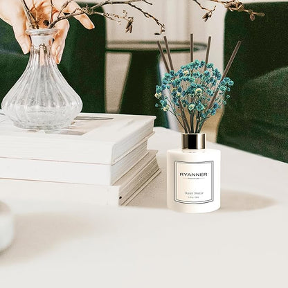 RYANNER Reed Diffuser Set,5.1 fl oz Ocean Breeze Scent Diffuser with Sticks Home Fragrance Reed Diffuser with Essential Oil for Bathroom Shelf Decor&Air Freshener,Home Bathroom Office Decor & Gifts