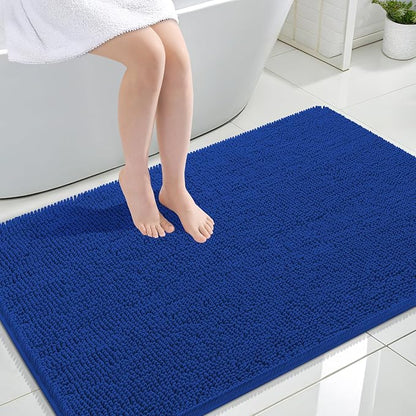 OLANLY Large Bathroom Rugs 44x32, Extra Soft Absorbent Chenille Bath Rugs, Rubber Backing Quick Dry, Machine Washable Bath Mats for Bathroom Floor, Tub and Shower, Home Decor Accessories, Royal Blue