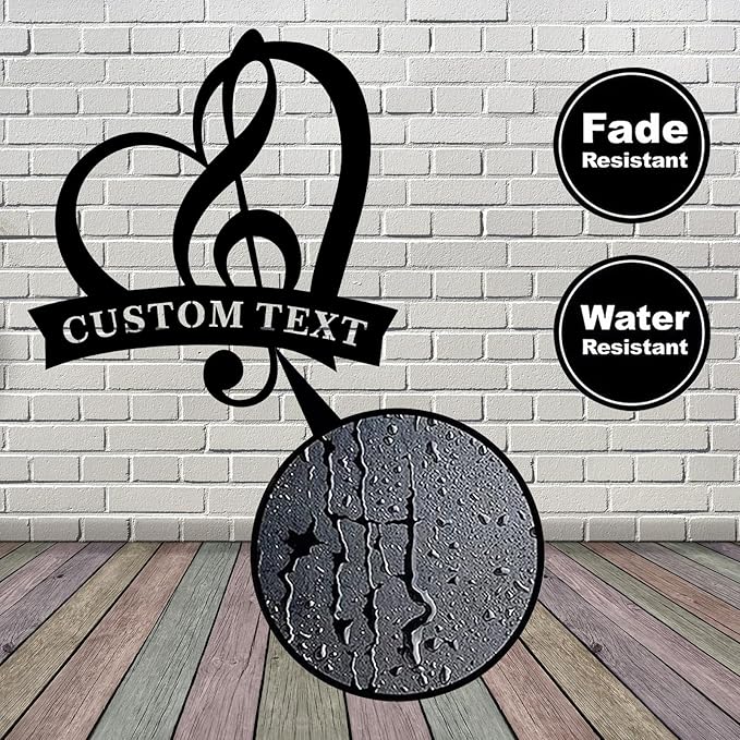 Personalized Music Metal Wall Art and Decor Custom MusicNotes Gifts for Musician Music Teacher Gifts Metal Wall Art Room, Home Decor
