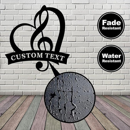 Personalized Music Metal Wall Art and Decor Custom MusicNotes Gifts for Musician Music Teacher Gifts Metal Wall Art Room, Home Decor
