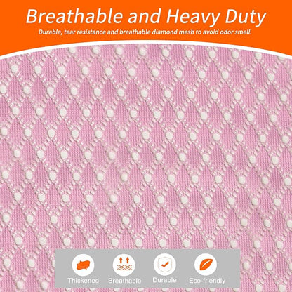 Polecasa Heavy Duty Large Mesh Laundry Bags with ID Tag and Locking Drawstring Closure - 2 Pack, 24 x 36 inches - Laundry Hamper Liner, Washable Laundry Bag for Travel, Sports, Dorms (Pink)