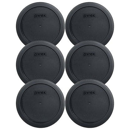 Pyrex 7201-PC 4-Cup Black Food Storage Replacement Lid (6-Pack) - Made in USA