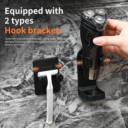 Fog free shower mirror - rotatable, adjustable shaver hook, suitable for both men and women with makeup mirrors, shower accessories, bathroom anti fog mirror (8 * 7 inches), shaver holder (black)