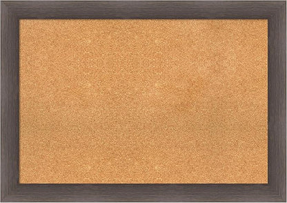 Amanti Art Natural Cork Board for Wall, 29x41 Vision Board with Brown Wood Frame, Large Corkboard Office Decor for Home Organization, Rustic Farmhouse Corkboard Pinboard to display items for home