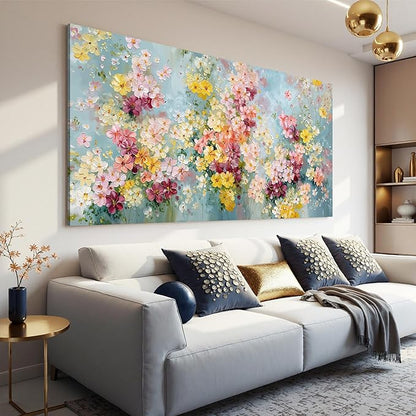 Dimpaga Canvas Wall Art Decor Colorful Abstract Flower Wall Canvas Art Decor For Living Room Abstract Aesthetics Artwork Pictures Prints Artwork For Home Bedroom Office Room Wall Decor 20×40 Inch