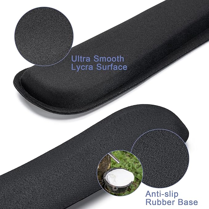 Hoewina Keyboard Wrist Rest,Ergonomic Wrist Rest,Superfine Fabric and Gel Memory Foam Wrist Pad for Computer Keyboard for Easy Typing & Pain Relief, Suitable for Office, Family, Outdoor, Black
