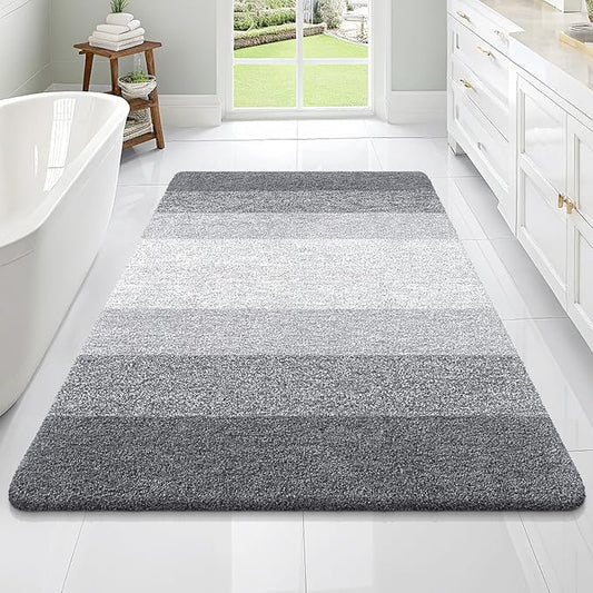 OLANLY Large Bathroom Rugs Mat 70x46, Extra Soft Absorbent Microfiber Bath Rugs, Rubber Backing, Quick Dry, Machine Washable Bath Mats for Bathroom Floor, Tub and Shower, Home Decor Accessories, Grey