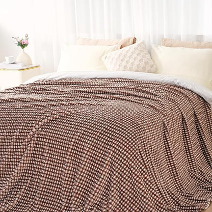 Zyrah Fleece Throws for Couch Super Soft Throw Blanket Lightweight Decorative Fuzzy Cozy Blankets for Sofa Chair Bed (C-Brown, Twin(60"x80"))