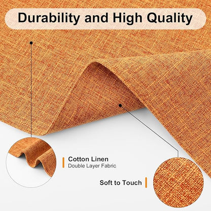 Homaxy Cloths Placemats for Dining Table Set of 8, Heat Resistant Washable Cotton Linen Blend Table Mats, Easy to Clean Place Mats for Indoor Outdoor Party Kitchen Decoration, 13" x 19", Orange