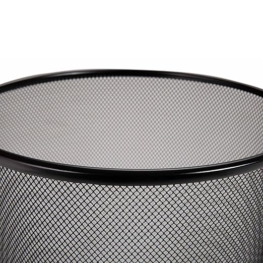 Seville Classics 2-Pack Steel Mesh Round Trashcan Wastebasket for Trash or Recycle in The Home, Office, or Garage, Black, 6 Gallon