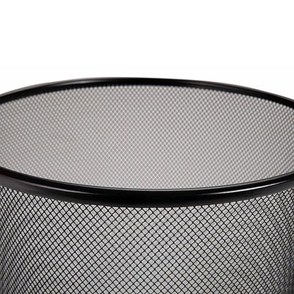 Seville Classics 2-Pack Steel Mesh Round Trashcan Wastebasket for Trash or Recycle in The Home, Office, or Garage, Black, 6 Gallon