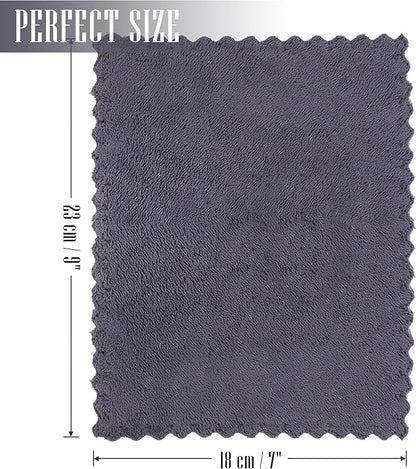 Sunny zzzZZ 24 Pack Kitchen Dishcloths - Does Not Shed Fluff - Reusable Dish Towels, Dish Cloths, Super Absorbent Coral Fleece Cleaning Cloths, Nonstick Oil Washable Fast Drying, 7 x 9 Inch (Grey)
