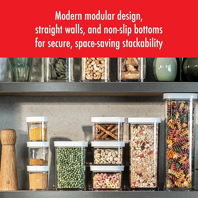 ZWILLING Fresh & Save Cube Box Set, 12-pc, Plastic, Airtight Dry Food Storage Container, Small & Medium Cube Set