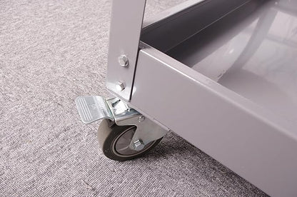 HIGOOD Heavy Duty Service Utility Cart,3 Shelf Steel, 800-Pound Capacity, 35.6 x 18.1x38-Inch