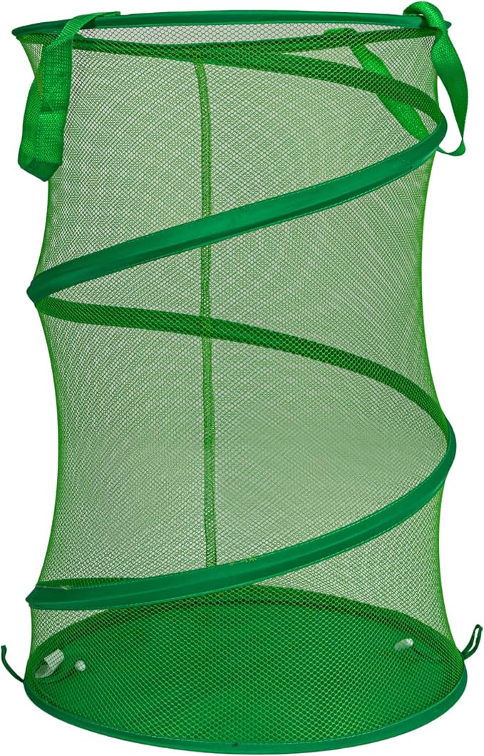 Household Essentials Pop-Up Mesh Laundry Hamper, Green