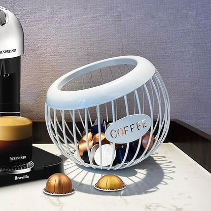 AIYICIII Coffee Pod Holder,K Cup Holder,Large Capacity Kcups Organizer for Counter, Coffee Bar Accessories＆Station Organizer,Pods Storage (White)