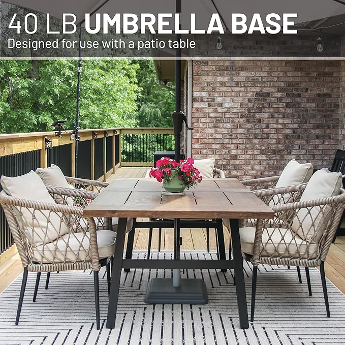 US Weight 40 Pound Umbrella Base - Weighted Umbrella Base For Use With Patio Table – Heavy Duty Base for Umbrella - Made in the USA - Multiple Colors Available