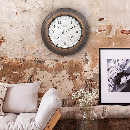 La Crosse Technology 21 in. Indoor/Outdoor Marcella Metal Atomic Wall Clock