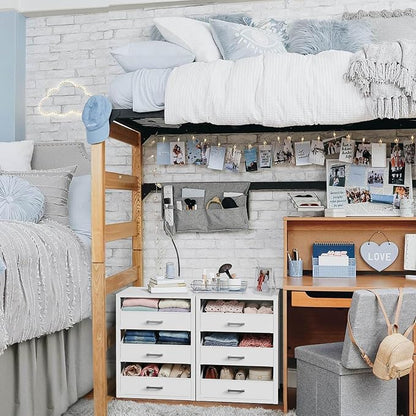 BOLUO Closet Drawers White Fabric 3 Drawer Small Dresser for Closet Organizers and Storage Bedroom Dorm Modern