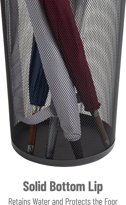 Mind Reader Umbrella Stand, Multi-Purpose Storage Organizers for Office and Entryway, Metal Mesh, Set of 2, Black