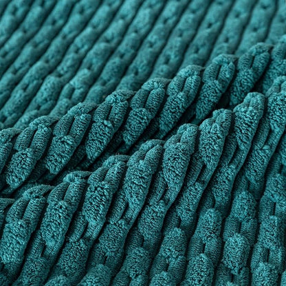 Set of 4 Teal Decorative Throw Pillow Covers 18x18 Inch Corduroy Pillow Covers for Bed Couch Sofa Living Room Soft Square Cushion Cases