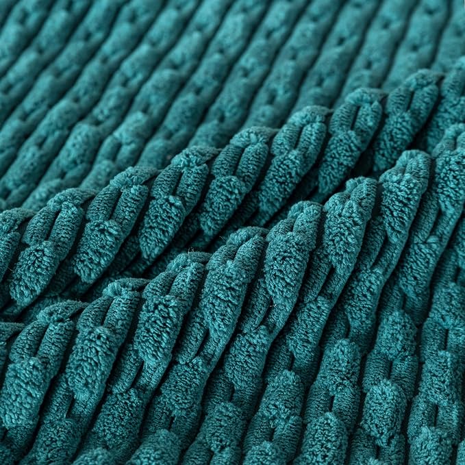 Set of 4 Teal Decorative Throw Pillow Covers 16x16 Inch Corduroy Pillow Covers for Bed Couch Sofa Living Room Soft Square Cushion Cases