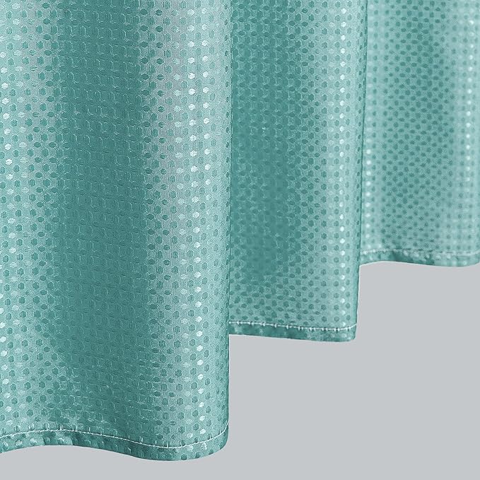 Mrs.Naturall Aqua Shower Curtain,Coastal Theme Washable Fabric Cloth Beach Shower Curtain Set with Hooks for Ocean Bathroom Decor,Seafoam Sea Foam Mint Green Spa Blue