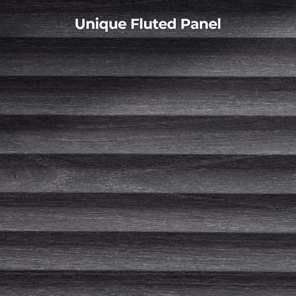 SICOTAS Buffet Cabinet with Storage, Modern Accent Sideboard Credenza with 3 Larger Drawers, Fluted Media Console Mid Century Coffee Bar Table for Living Room Kitchen, Dark Grey Alder (4 PCS)