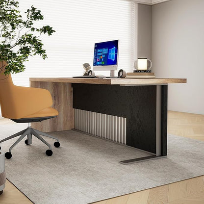 SAINTCY 63 Inch Executive Office Desk,Modern Computer Writing Desk, Business Furniture Workstation, Big Computer Desk for Home Office,1.97IN Thick Desktop,Stainless Steels Sturdy Frame